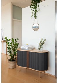 Hnedá nízka komoda v dekore duba s posuvnými dverami 100x67 cm Audacious – UMAGE