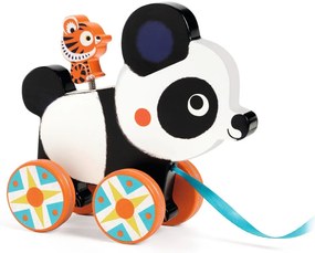 Ťahacia drevená hračka - panda s tigríkom