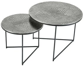 Sada konferenčných stolíkov Khalil 60 cm antik strieborná