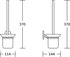 Aqualine - Nástenná WC štetka RUMBA mliečne sklo/lesklý chróm