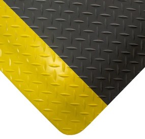 COBA Protiúnavová rohož s diamantovým vzorom, PVC, 0,9 x 1,5 m, čierna / žltá