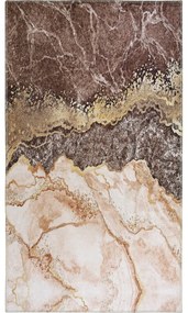 Koňakovohnedo-krémový prateľný koberec behúň 200x80 cm - Vitaus