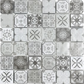 Sklenená mozaika Premium Mosaic černobílá 30x30 cm mat / lesk PATCHWORK48MIX1