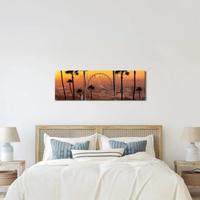 Obraz - Panorama Los Angeles (s hodinami) (90x30 cm)
