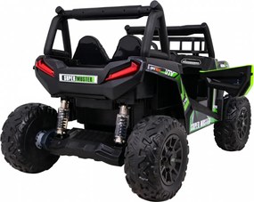 Ramiz Buggy UTV Off-roader pre deti Zelená + diaľkové ovládanie + nosič batožiny + pomalý štart + EVA + MP3 LED
