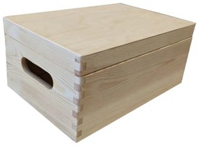 Drevený univerzálny box s vekom, 30 x 20 x 13 cm