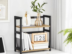 Polica na stôl NORDEKO 41x41 cm, čierna / dub artisan