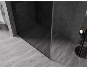 Mexen, Mexen Kioto-F sprchová stena s rámom 130 x 202 cm, grafit 8 mm, pištoľový kov - 800-130-104-95-40