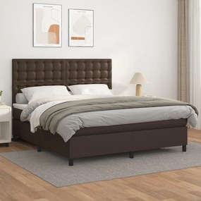 Boxspring posteľ s matracom hnedá 160x200 cm umelá koža 3142854