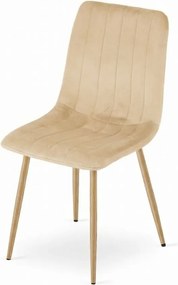 Krémová zamatová stolička LAVA MASLO KRÉMOVÁ