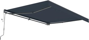 Elektrická markíza s LED osvetlením BestBerg BBSU-EL395CG / 395 × 300 cm / sivá