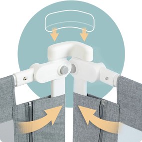 Bezpečnostná zábrana k posteli 180 cm Nukido NK-227 - sivá