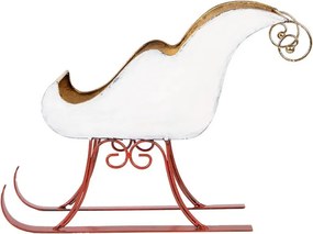 Bielo-zlaté kovové sane Christmas Sleigh - 38*15*28 cm