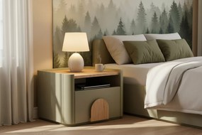 Nočný stolík Amilio 50 cm - eukalyptus / dub baltic dune / dub prírodný