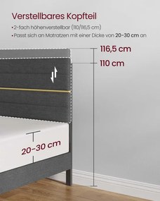 Manželská posteľ 180 cm RMB508G01 sivá