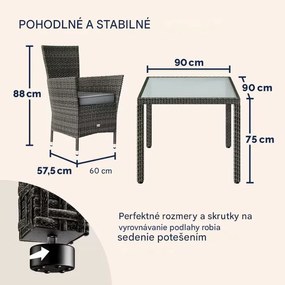 InternetovaZahrada Záhradná ratanová zostava Berlin 1+4 - sivá/antracit