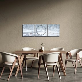 Obraz labutí (s hodinami) (90x30 cm)
