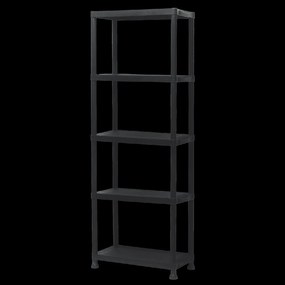 5-ÚROVŇOVÁ PLASTOVÁ REGÁLOVÁ SKRÍŇ 61 x 31 x 171 CM NOSNOSŤ POLICE: 25 KG *0463