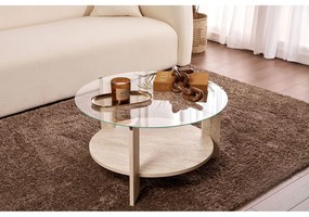 Konferenčný stôl Clara - Travertine, Transparent