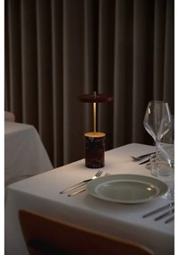 Červená mramorová LED stolová lampa so stmievačom s kovovým tienidlom (výška 25,5 cm) Asteria Move Mini – UMAGE