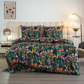 Obliečky z mikrovlákna MYSTIC GARDEN tmavo zelené Rozmer obliečky: 2 ks 70 x 90 cm | 200 x 220 cm