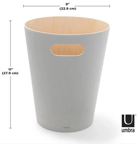 Umbra Odpadkový kôš WOODROW 28 cm sv. šedý, prírodný