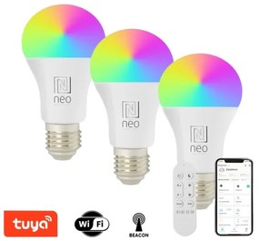 Immax NEO 07733CDO-SADA 3xLED RGB Stmievateľná žiarovka E27/11W/230V Wi-Fi Tuya+DO