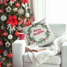 VIANOČNÁ DEKORAČNÁ OBLIEČKA NA VANKÚŠ MERRY 45X45 VZOROVANÁ