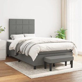 Boxspring posteľ s matracom tmavosivý 120x200 cm látka 3136582