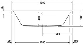 Duravit Happy D.2 - Vaňa na zabudovanie 1900x900 mm, biela 700315000000000