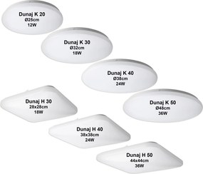 TOP LIGHT Stropné svietidlo DUNAJ K 50, biele