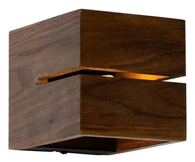 Rustikálna nástenná lampa z orechového dreva 9,7 - Transfer Groove