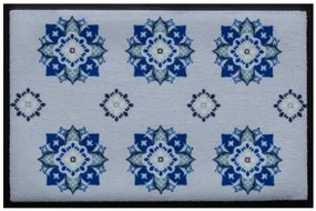Ozdobná premium rohožka- modrý kvetinový vzor (Vyberte veľkosť: 75*50 cm)