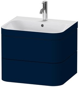 DURAVIT Happy D.2 Plus c-bonded závesná skrinka s nábytkovým umývadlom s otvorom, 2 zásuvky, 575 x 490 x 480 mm, nočná modrá matná lakovaná, HP4635O9898