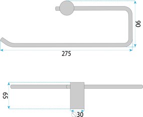 Rea Prism, kúpeľňový vešiak na uterák 27cm, 9710, medená matná, REA-98027