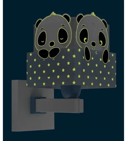 Dalber 63169T - Detské nástenné svietidlo PANDA 1xE27/60W/230V modrá