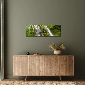 Obraz - Vodopád, Wind River Valley (s hodinami) (90x30 cm)