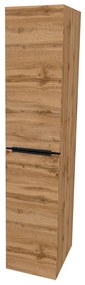 Mereo, Mereo Mailo, kúpeľňová skrinka vysoká 170 cm, čierne madlo, Multidecor, Dub Wotan, MER-CN594LPBDWOT
