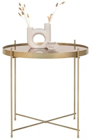 Okrúhly konferenčný stolík v zlatej farbe ø 48 cm Venezia - House Nordic