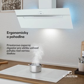 Klarstein BigBite šikmý digestor | režim odsávania vzduchu a recirkulácie | bezpečnostné sklo | 417 m³/h | 90 cm