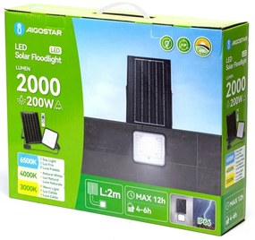 Aigostar - LED Stmievateľný solárny reflektor LED/200W/3,4V IP66 + DO