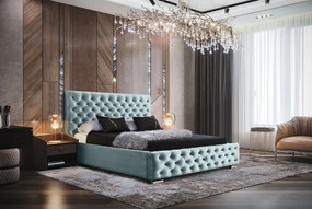 MANŽELSKÁ ČALÚNENÁ POSTEĽ BARON 200x200 S ROŠTOM CHESTERFIELD
