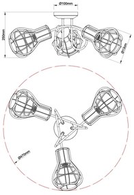 Globo 15388-3D - Bodové svietidlo CLASTRA 3xE27/40W/230V