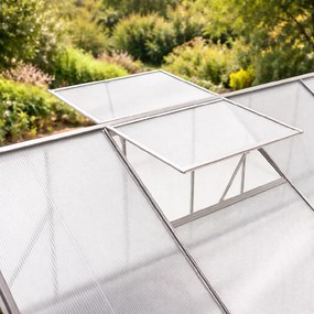 Skleník so základňou BestBerg BBGH‑1206S / 7,05 m² / 371 × 190 × 194 cm / strieborná