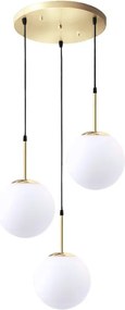 Toolight - Závesná lampa 3xE27, zlatá-biela, OSW-08193