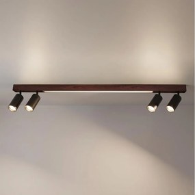BRILAGI - LED Bodové svietidlo SELE 4xGU10/30W/230V + LED/25W čierna/dubový dekor
