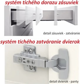 KONDELA Line White 260 kuchyňa biela / dub sonoma