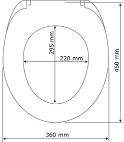 Biele WC sedadlo s jednoduchým zatváraním Wenko Habos, 46 × 36 cm