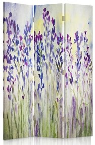 Gario Paraván Maľované kvety na bielom pozadí Rozmery: 110 x 170 cm, Prevedenie: Klasický paraván