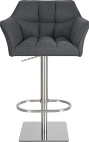 Barová stolička Damaso E - filc, nerez rám - Sivá